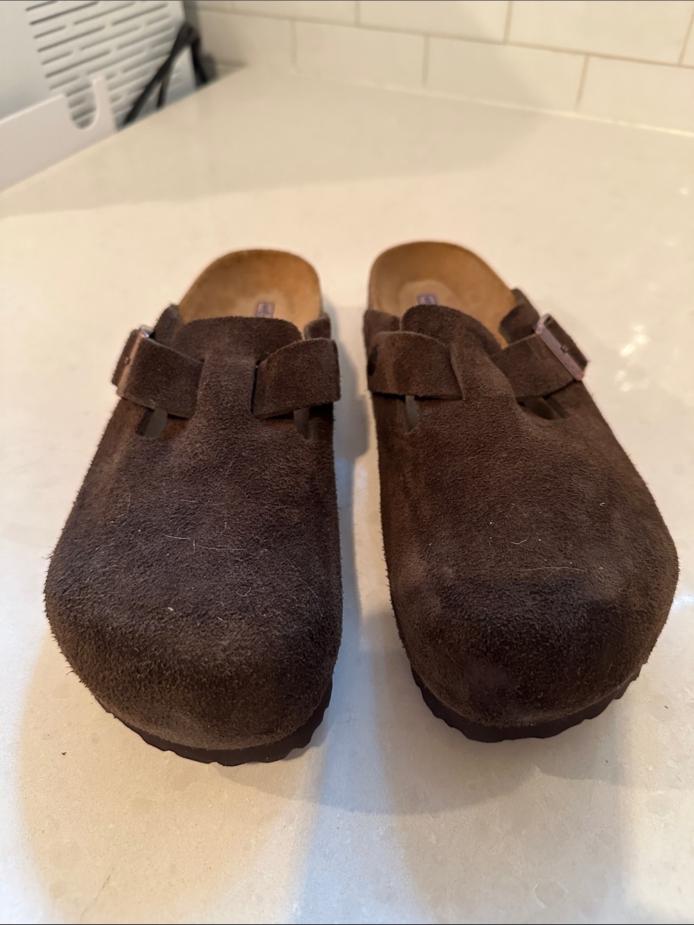 Birkenstock Boston clogs brown suede